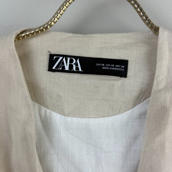Zara Linen Blend Casual Jacket - Size - XS - Picture 3 of 4